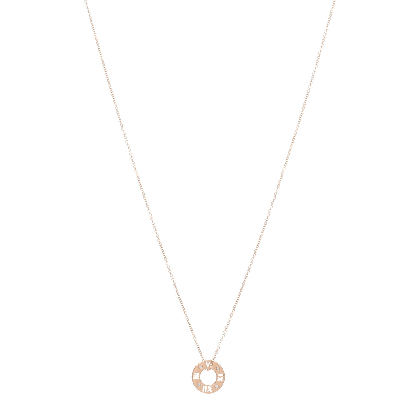 18K Rose Gold Diamond Atlas Pierced Pendant Necklace