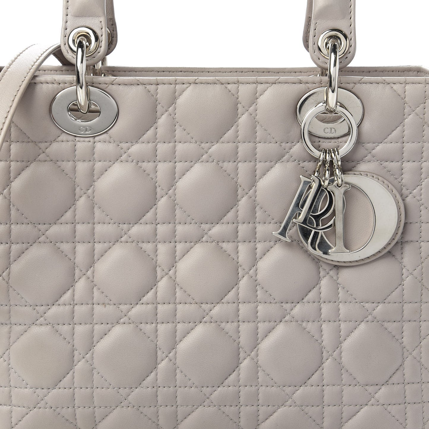 Lambskin Cannage Medium Lady Dior Grey