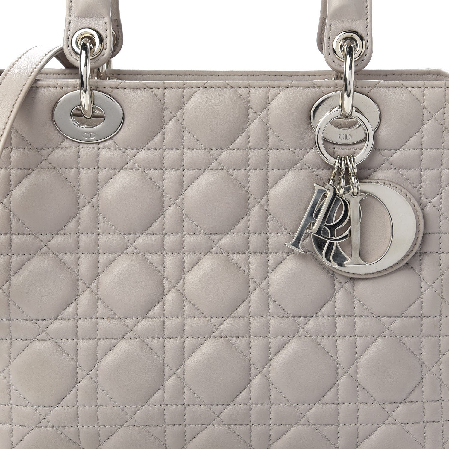 Christian Dior Lambskin Cannage Medium Lady Dior Grey 10 of 10
