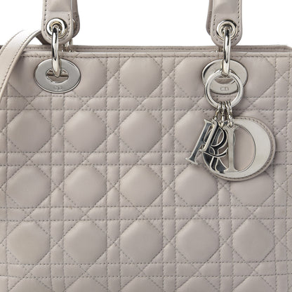 Christian Dior Lambskin Cannage Medium Lady Dior Grey 10 of 10