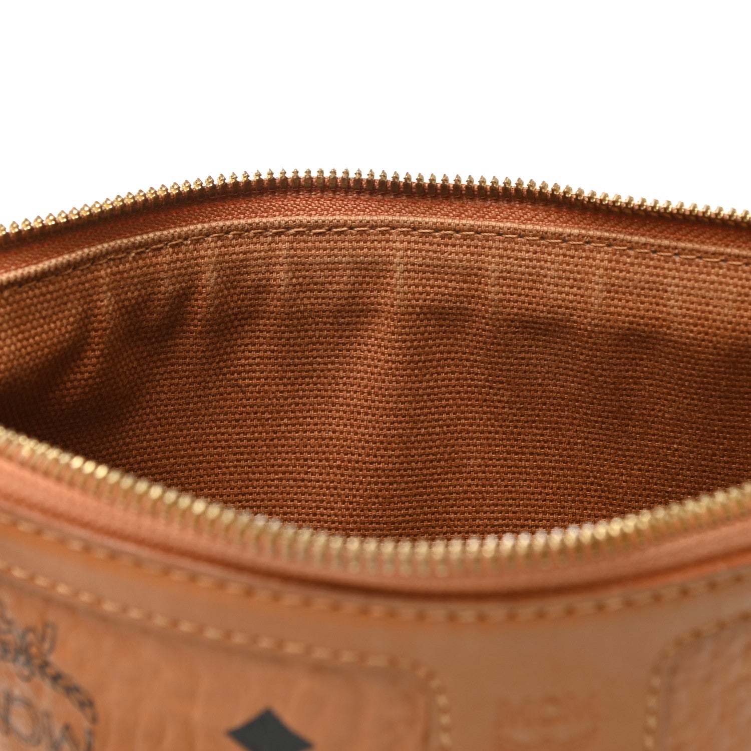 MCM Visetos Medium Stark Wristlet Pouch Cognac 9 of 10