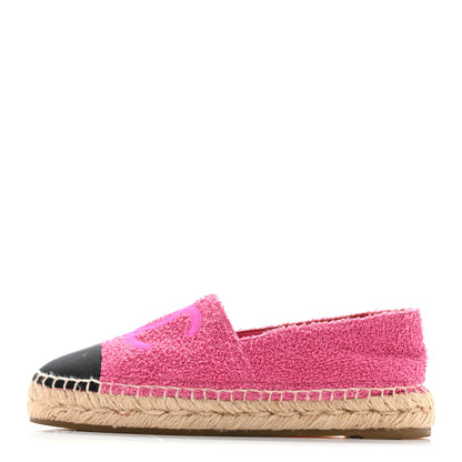 Chanel Fabric Grosgrain CC Espadrilles 38 Dark Pink Black 1 of 11