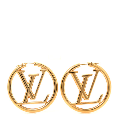Louis Vuitton Metal Louise Hoop Earrings Gold 1 of 6