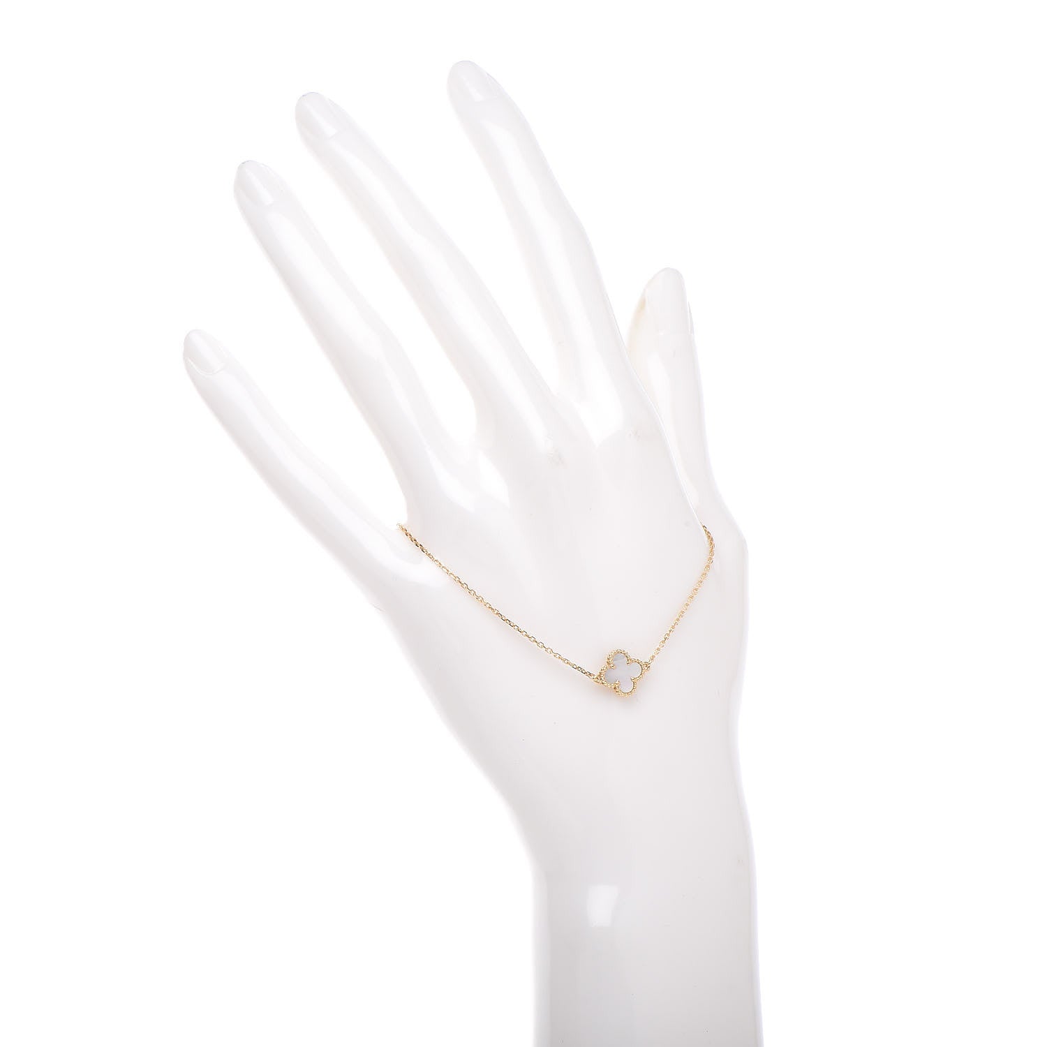 Van Cleef & Arpels 18K Yellow Gold Mother of Pearl Sweet Alhambra Bracelet 2 of 7