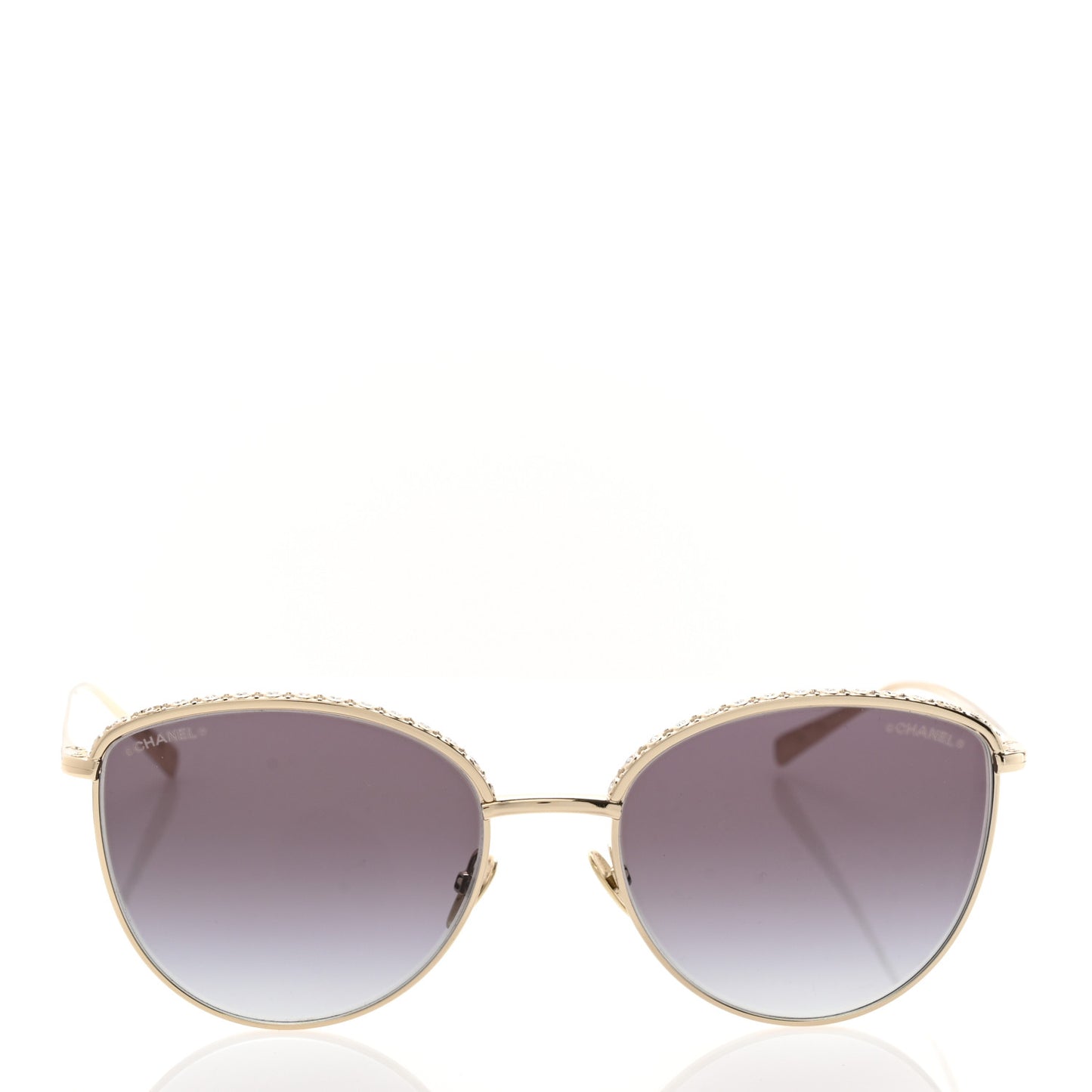 Metal Crystal Sunglasses 4258-B Gold