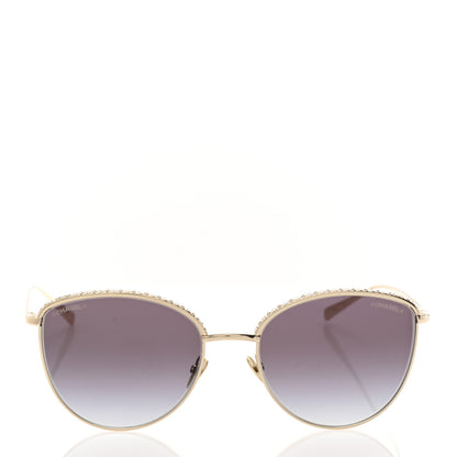 Chanel Metal Crystal Sunglasses 4258-B Gold 2 of 7