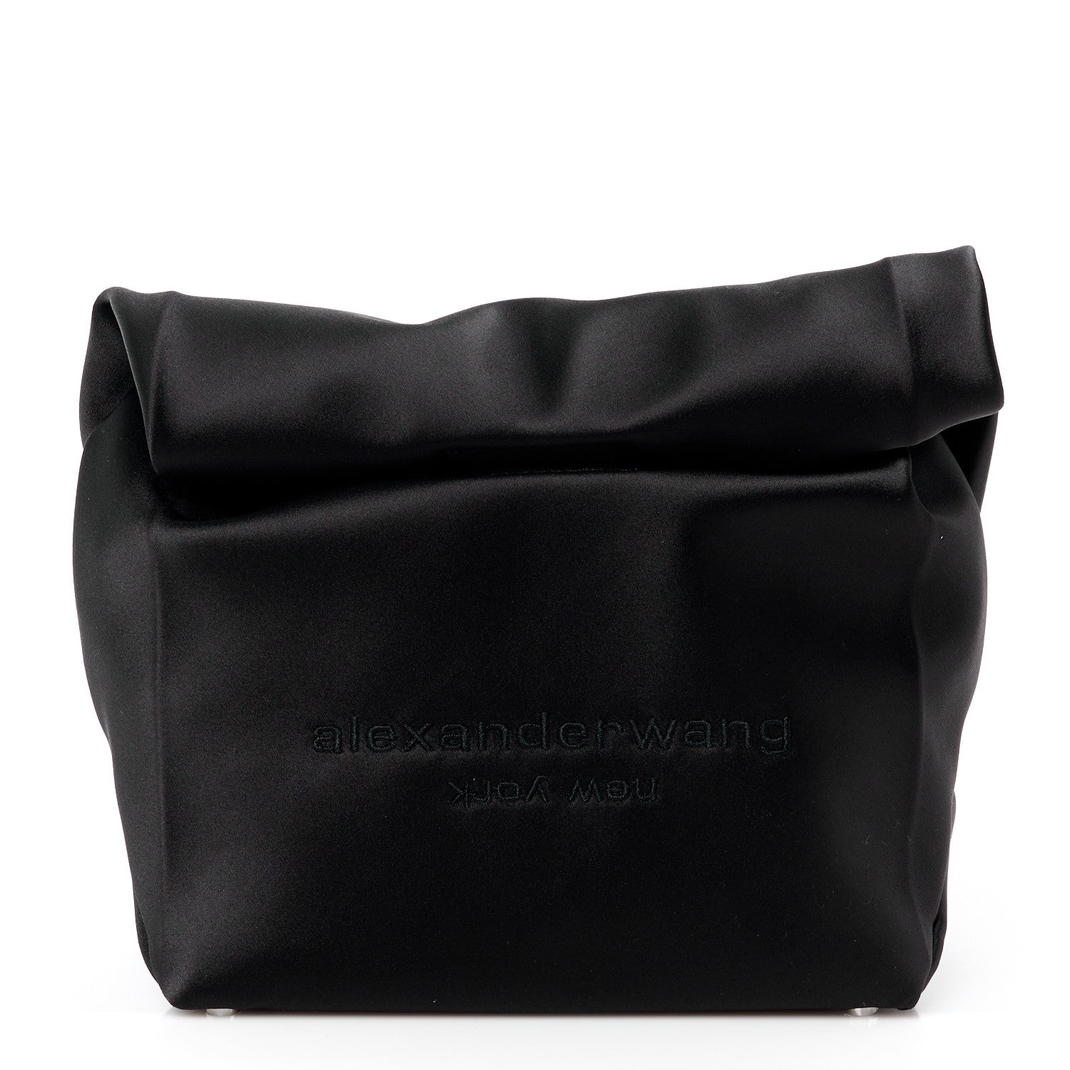 Alexander Wang Satin Lunch Bag Clutch Black 1 of 12