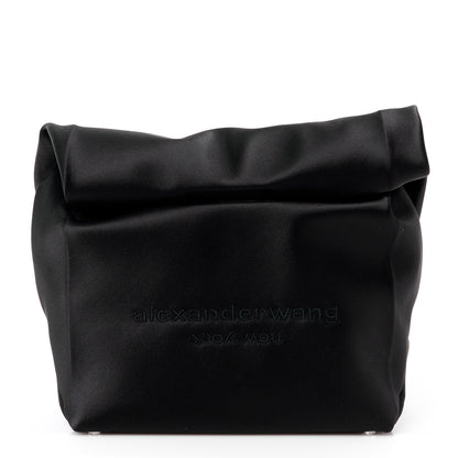 Alexander Wang Satin Lunch Bag Clutch Black 1 of 12