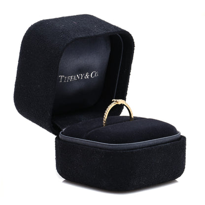 Tiffany 18K Yellow Gold Diamond T Wire Pave Ring 50 5.5 6 of 6