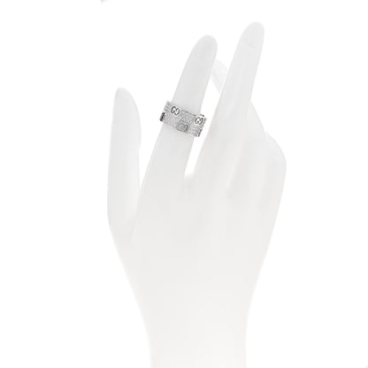 Gucci 18K White Gold Diamond Wide Icon Stardust Band Ring 50 5.5 2 of 7