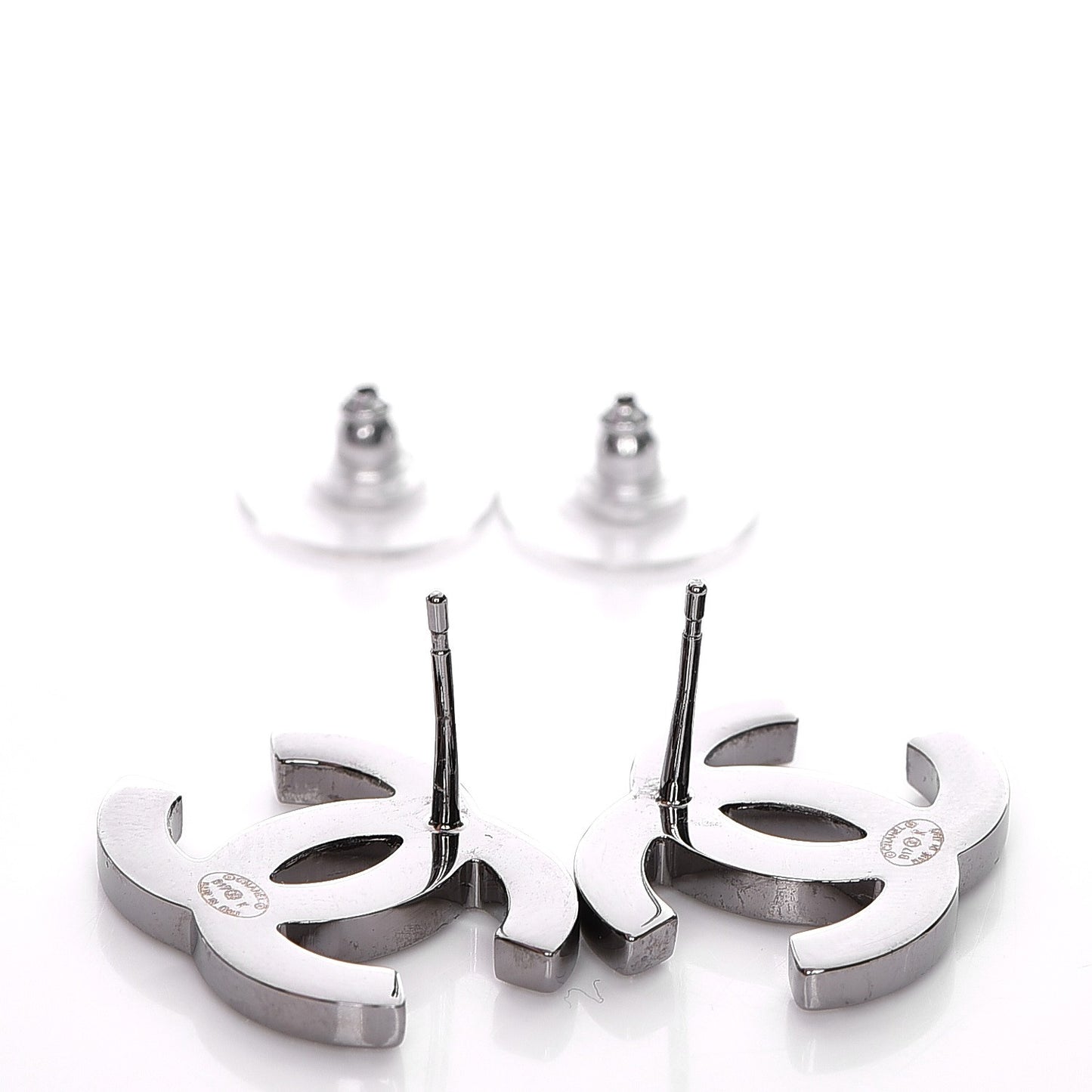 Crystal CC Earrings Silver