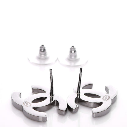 Chanel Crystal CC Earrings Silver 3 of 5