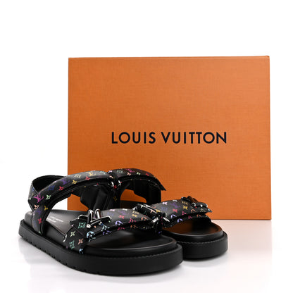 Louis Vuitton LV X TM Monogram Multicolor Sunset Flat Sandals 40 Black 11 of 11