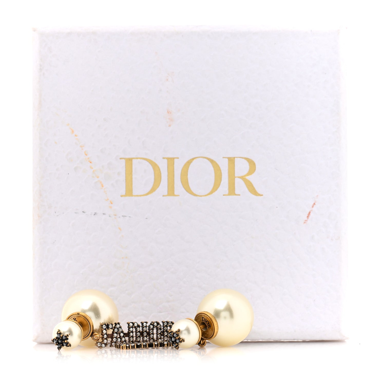 Pearl Crystal J'Adior Tribal Earrings Gold