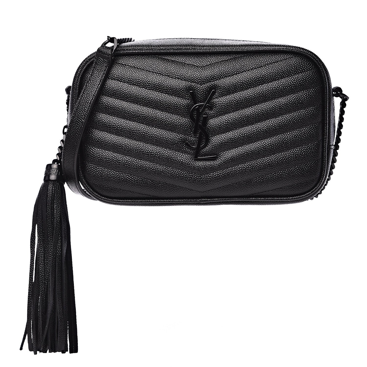 Saint Laurent Grain De Poudre Matelasse Monogram Mini Lou Camera Bag Black 1 of 8