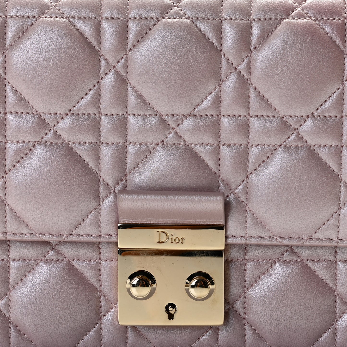 Pearly Lambskin Cannage Miss Dior Promenade Pouch Lotus