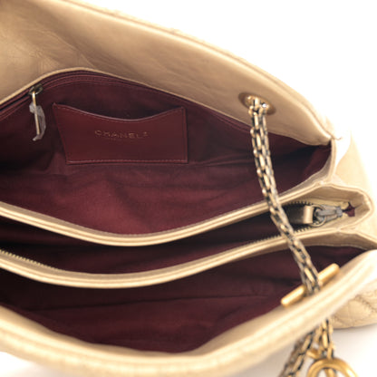 Chanel Metallic Aged Calfskin Quilted Medium Just Mademoiselle Bowling Bag Gold 5 of 11