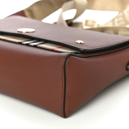 Burberry Calfskin Vintage Check Note Crossbody Bag Tan 8 of 8