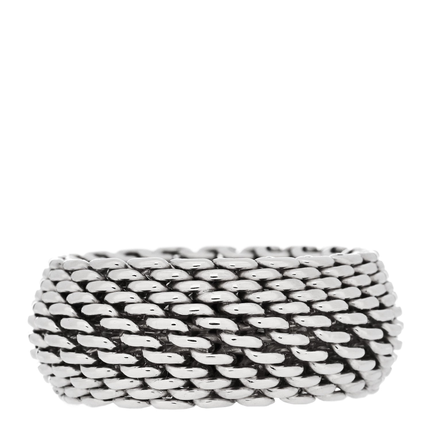 Tiffany Sterling Silver Mesh Somerset Ring 54 6.75 3 of 4