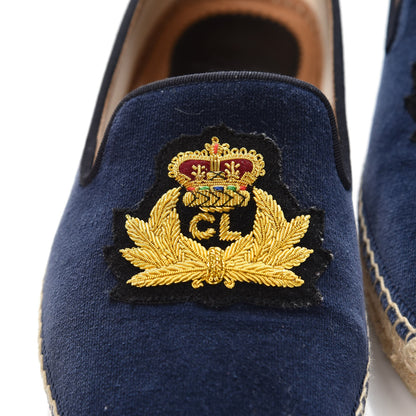Christian Louboutin Velvet Nanou Orlato Espadrilles 41 Navy Gold 6 of 9
