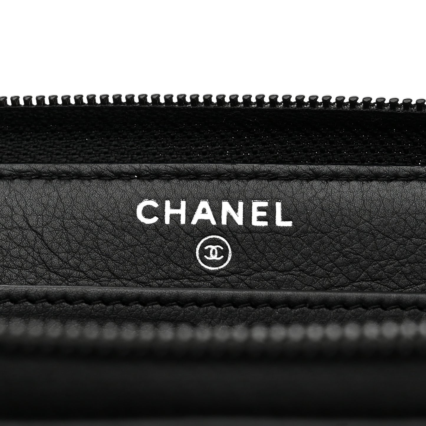 Calfskin Chevron Quilted Zip Around Boy Wallet So Black