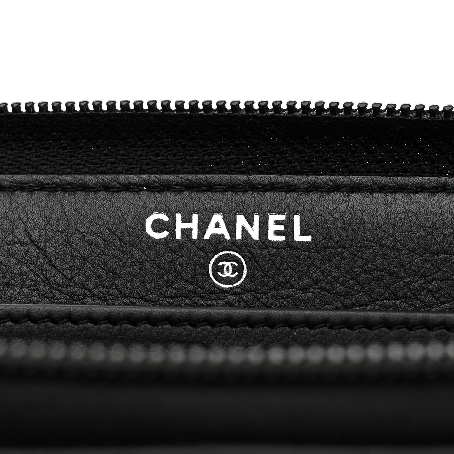 Chanel Calfskin Chevron Quilted Zip Around Boy Wallet So Black 6 of 8