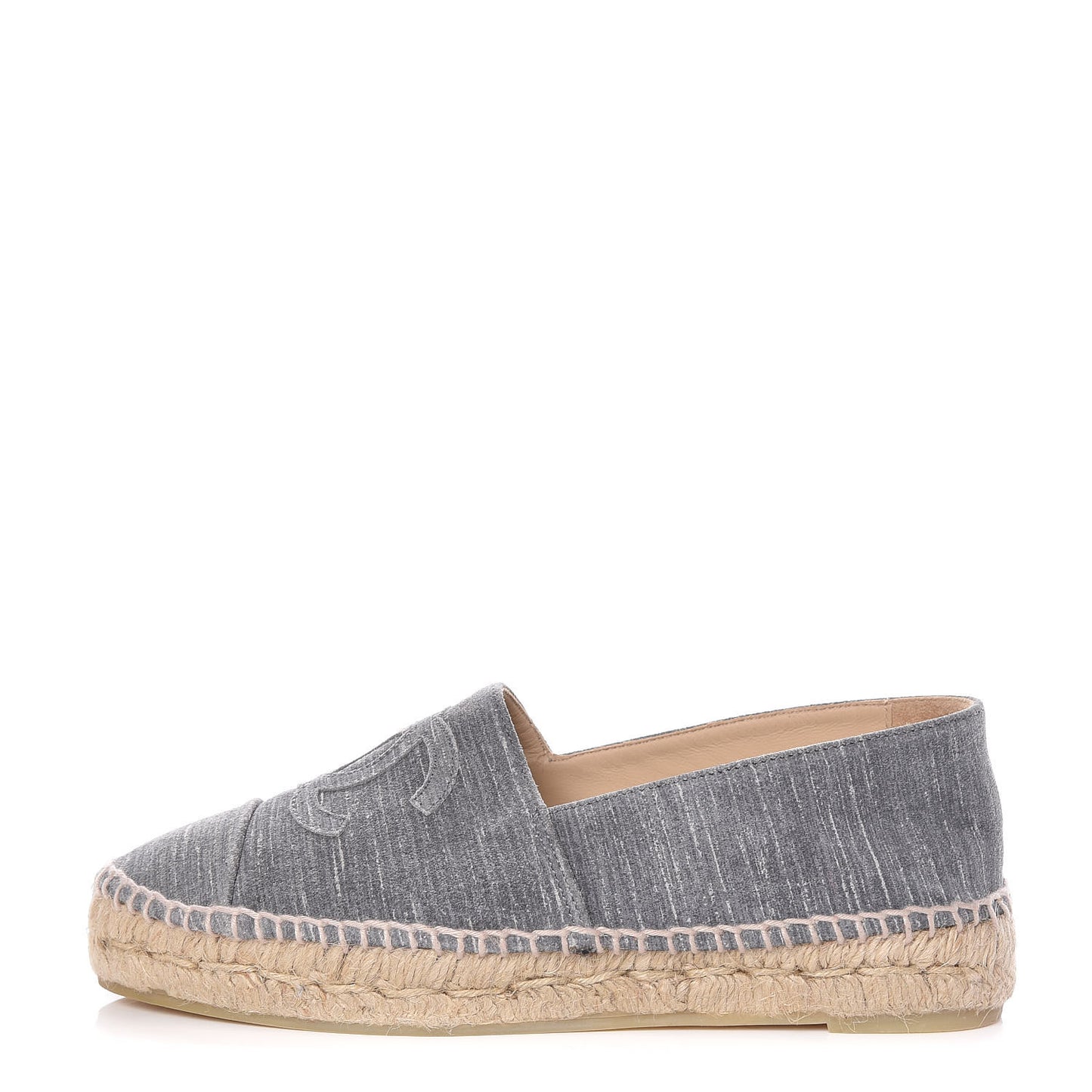 Striated Suede Espadrilles 37 Dark Grey