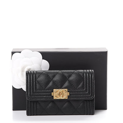 Chanel Caviar Quilted Boy Flap Card Holder Black 8 of 8