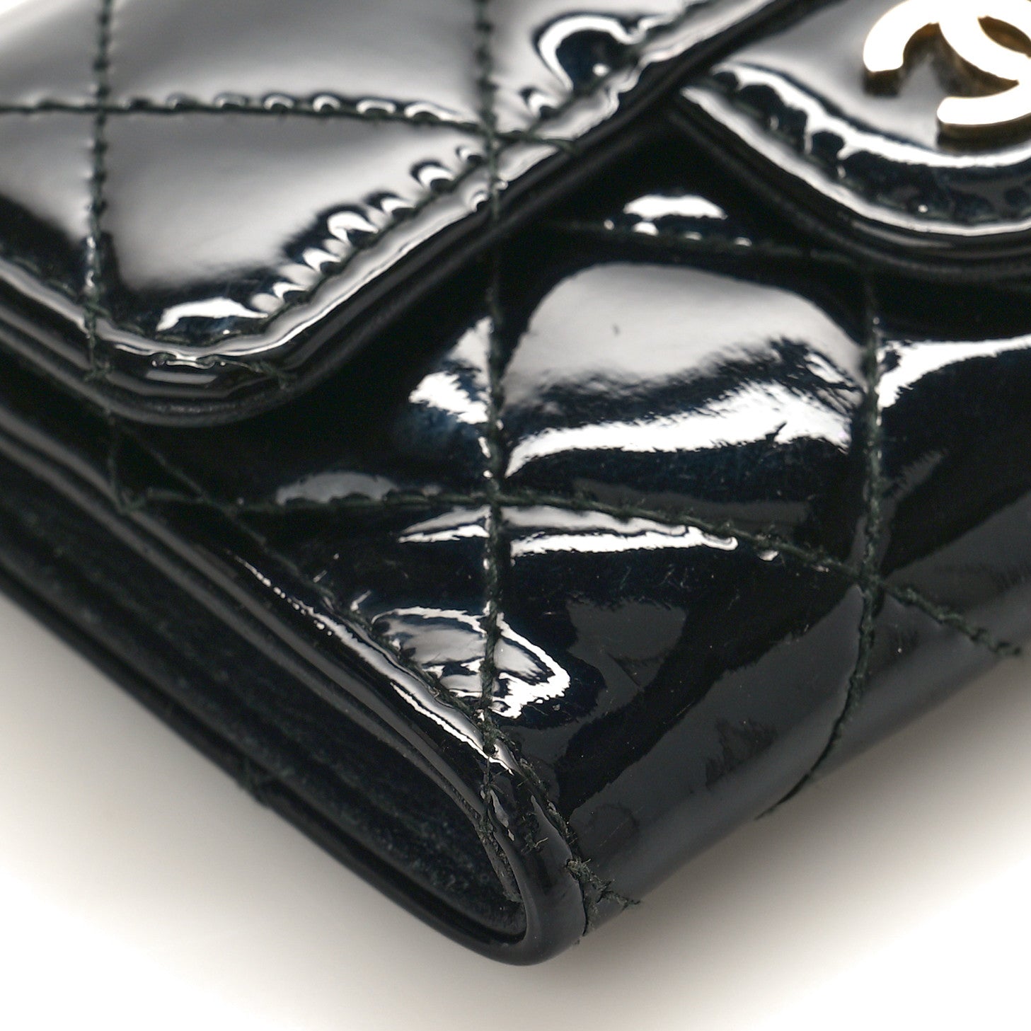 Chanel Patent Quilted Flap Card Holder Black 8 of 9