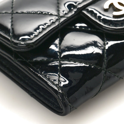 Chanel Patent Quilted Flap Card Holder Black 8 of 9