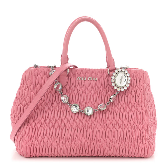 Nappa Matelasse Swarovski Crystal Tote Rosa