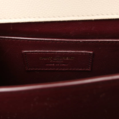 Saint Laurent Smooth Calfskin Medium Classic Monogram Cassandra Top Handle Crema Soft Rouge Legion 7 of 15