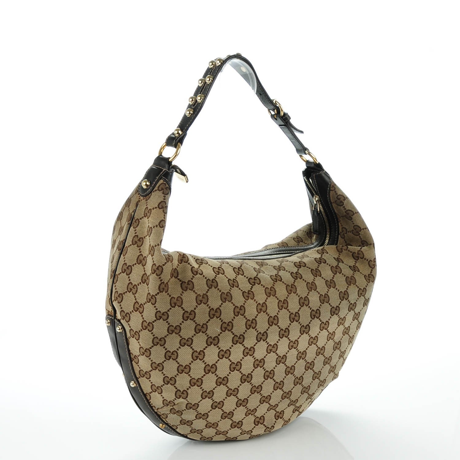 Gucci Monogram Large Studded Hobo Brown 3 of 9