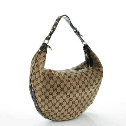 Gucci Monogram Large Studded Hobo Brown 3 of 9