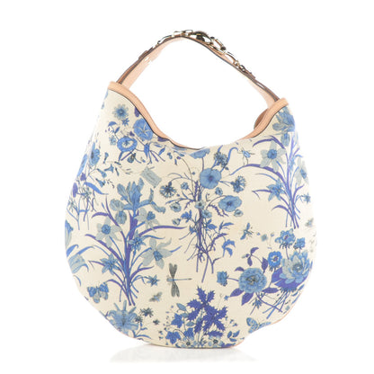Gucci Canvas Flora Floral Wave Hobo Blue 1 of 8