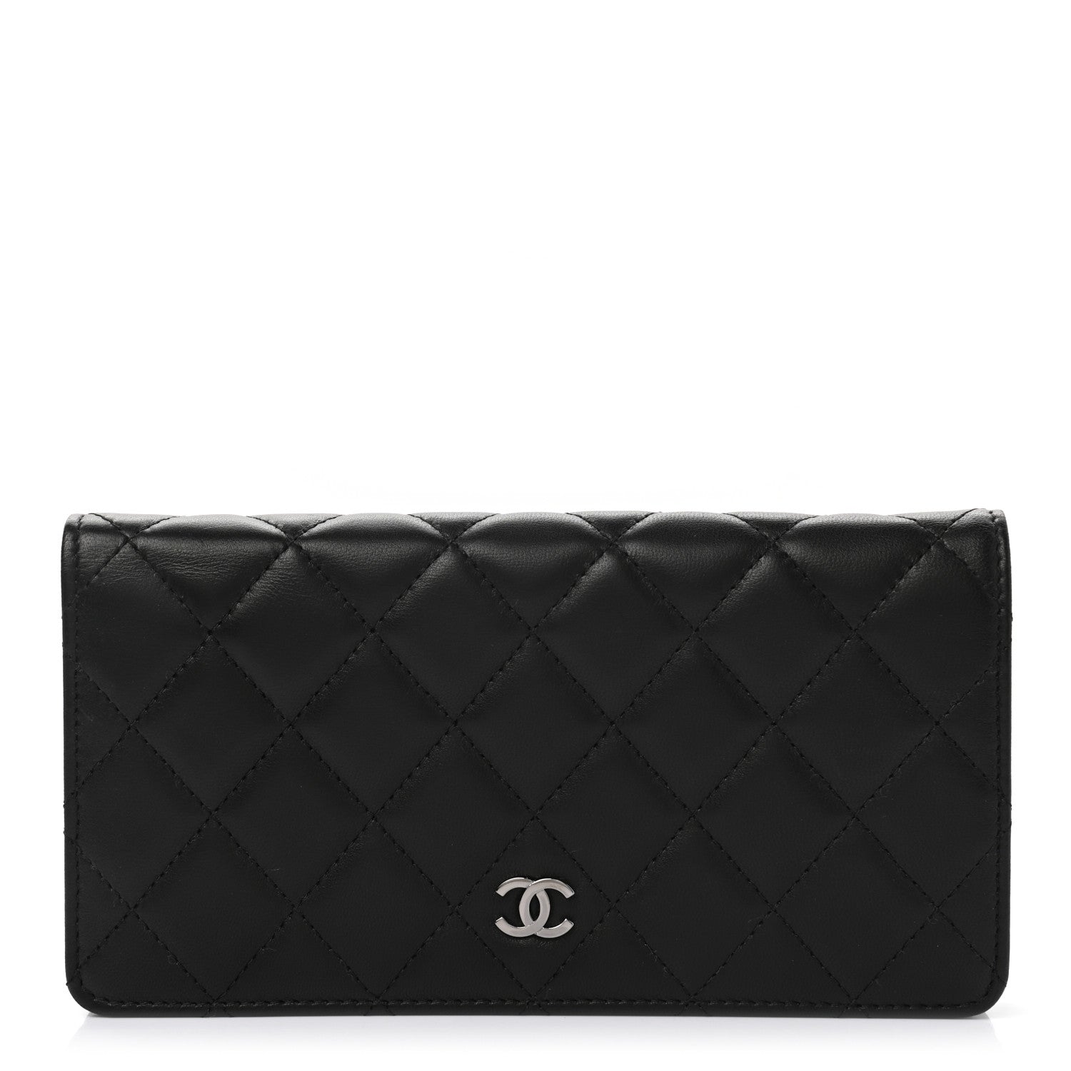 Chanel Lambskin Quilted Yen Wallet Black 1 of 11