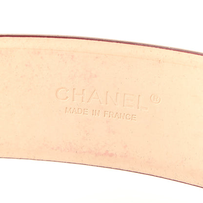 Chanel Patent Calfskin Camellia CC Belt 85 Red Gold 3 of 6