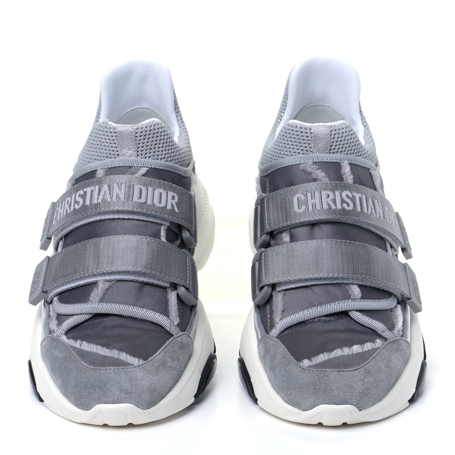 Christian Dior Technical Fabric Nylon Camouflage Womens D-Wander Sneakers 38.5 Silver 8 of 16