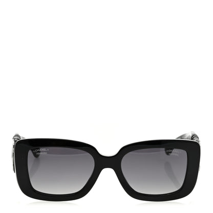 Chanel Acetate Calfskin Polarized Square Sunglasses 5473-Q Black 2 of 8