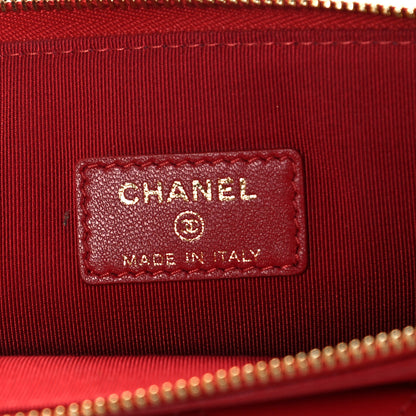 Chanel Lambskin Quilted Clutch With Chain Red 5 of 11