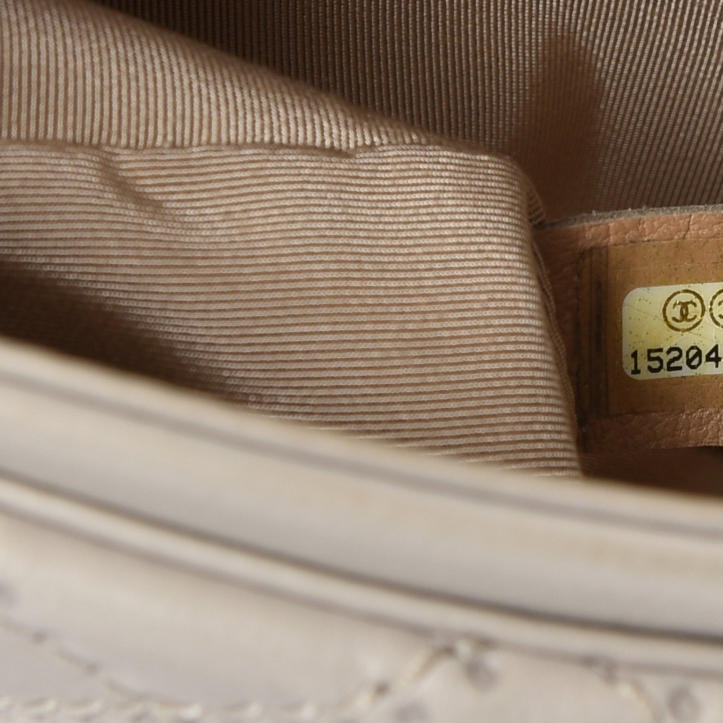 Calfskin Quilted Retro Chain Flap Beige