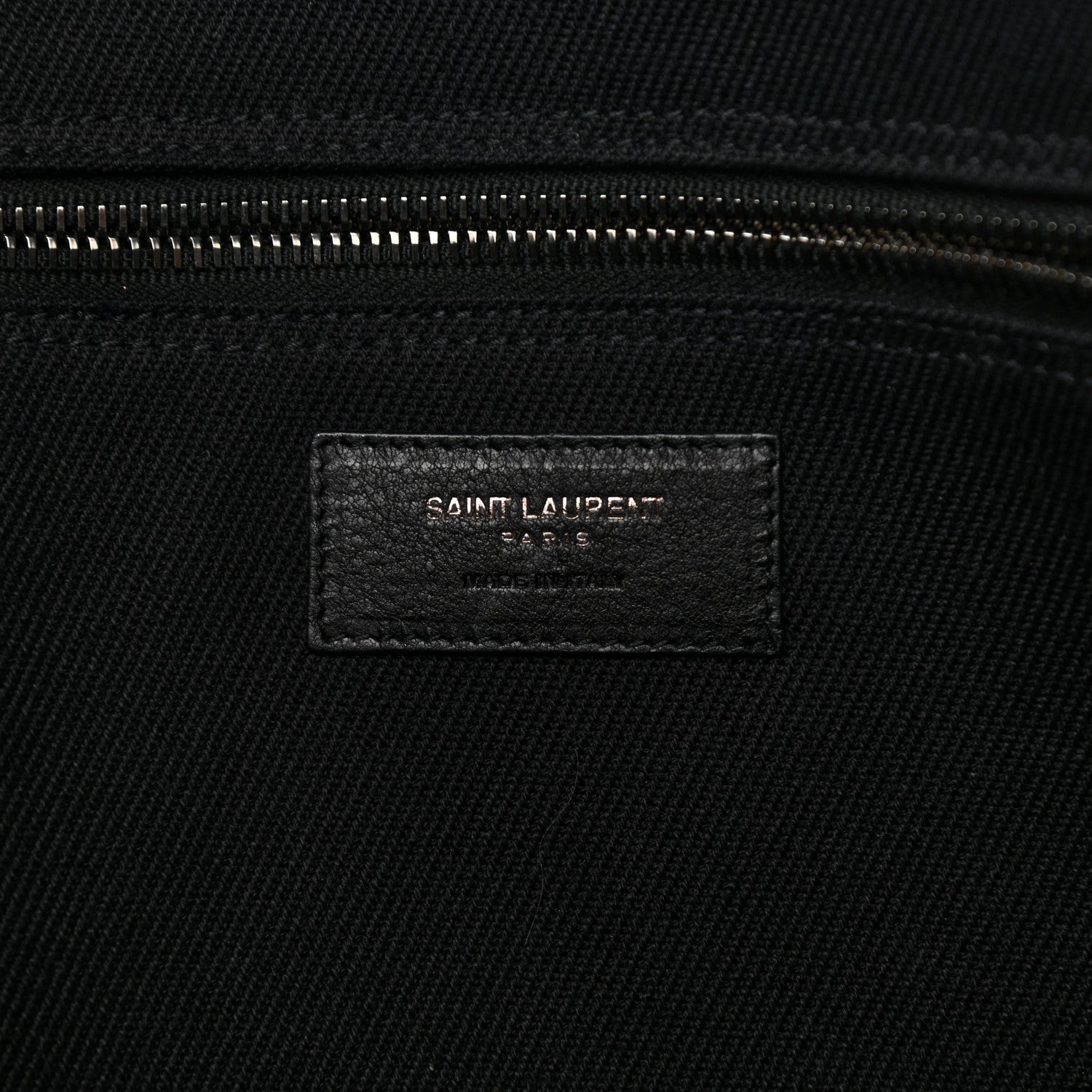Saint Laurent Linen Calfskin Rive Gauche Tote Black 6 of 9