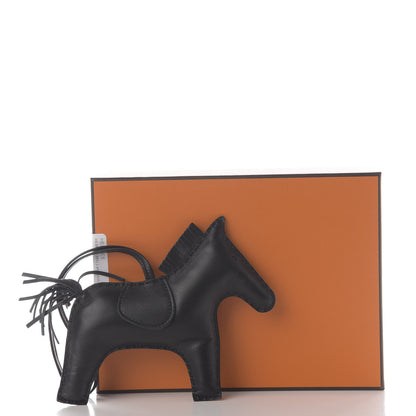 Hermes Milo Lambskin Grigri Rodeo Horse Bag Charm GM So Black 4 of 4