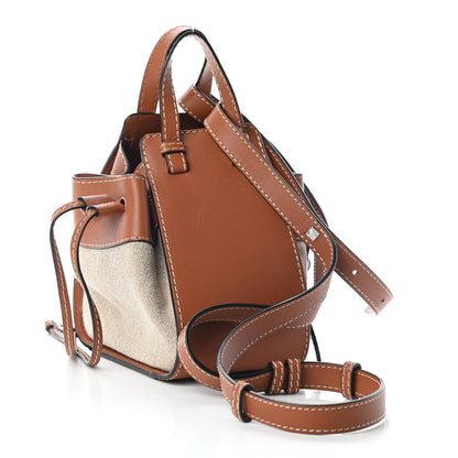 Loewe Calfskin Canvas Mini Hammock Shoulder Bag Natural Tan 3 of 8