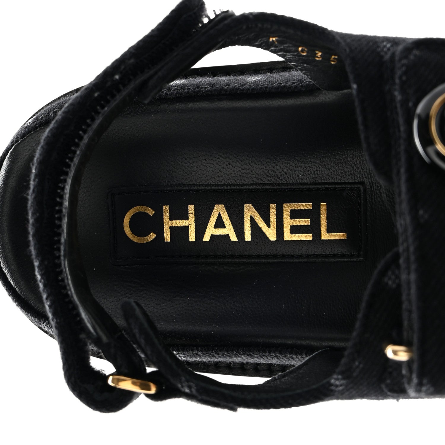 Chanel Denim Printed Dad Sandals 36.5 Black 7 of 13