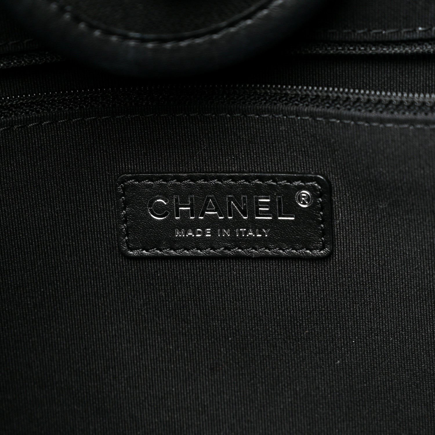 Chanel Canvas Calfskin Striped Medium Deauville Tote Black White 7 of 11