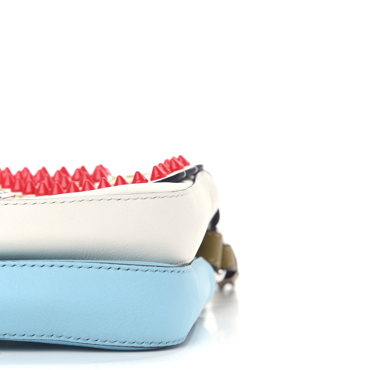 Vitello Dolce Flowers and Bows Bi-Color Scalloped Micro Double Baguette White Turchese Pallido Multicolor