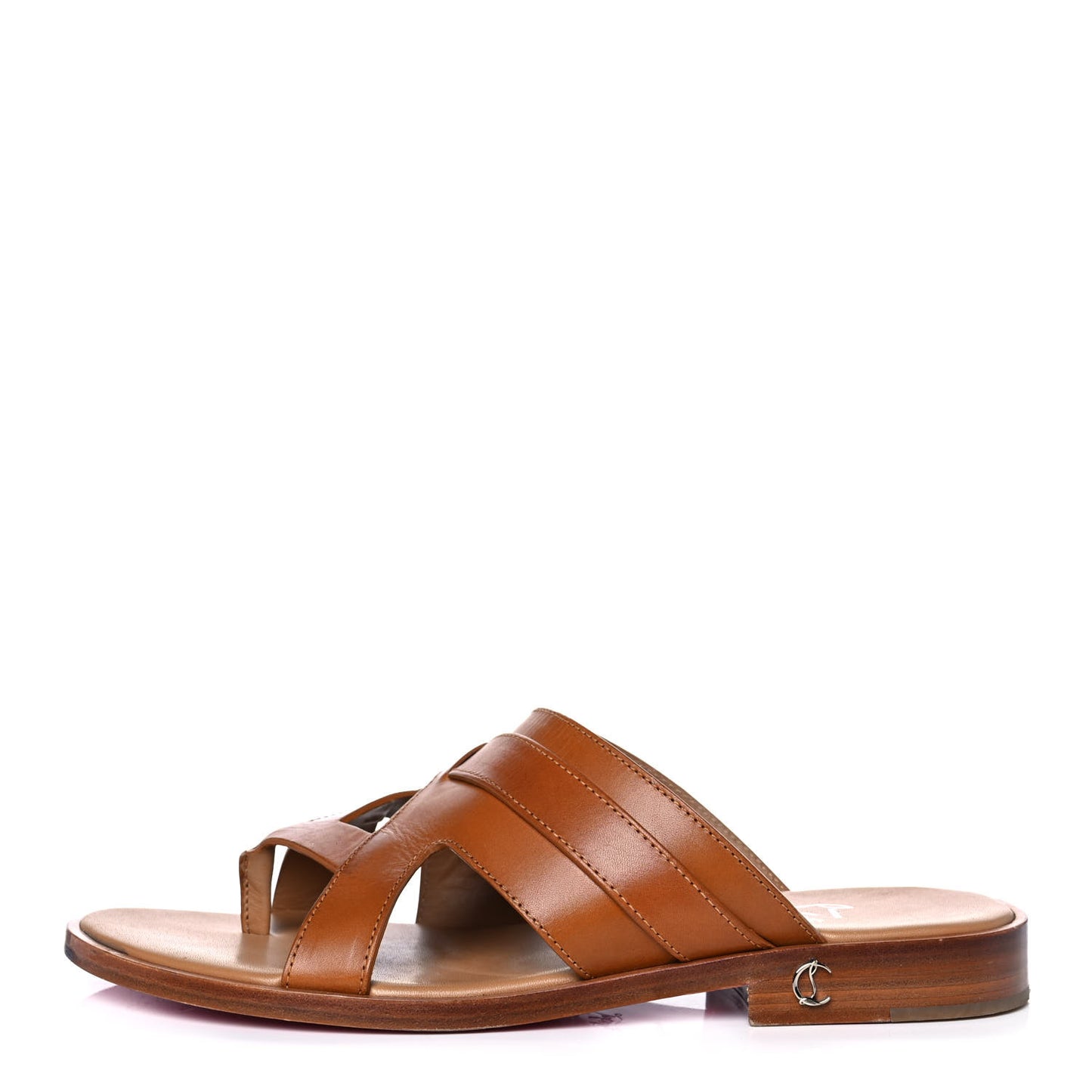 Calf Mens Sinouhe Flat Slide Sandals 41.5 Brown