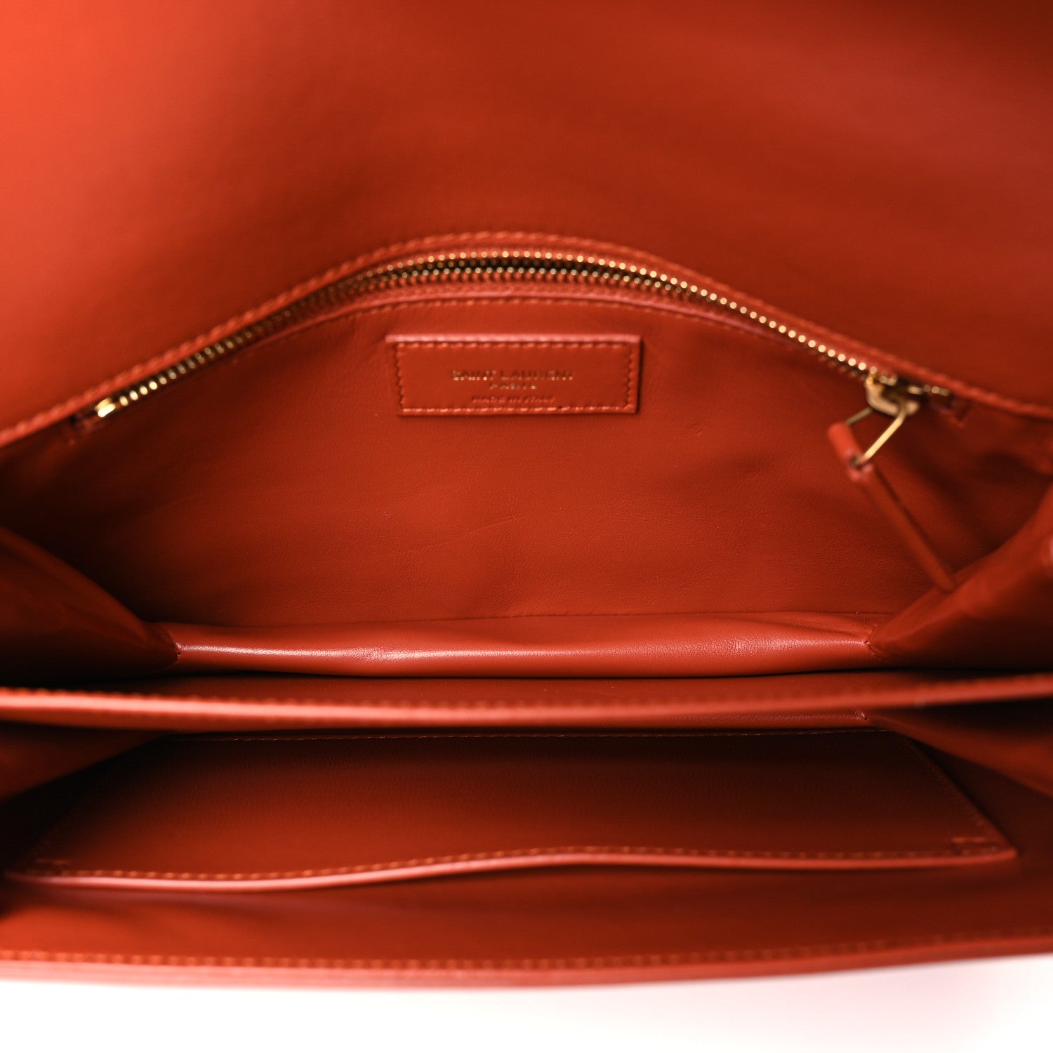 Saint Laurent Smooth Calfskin Le Maillon Satchel Orange 5 of 8