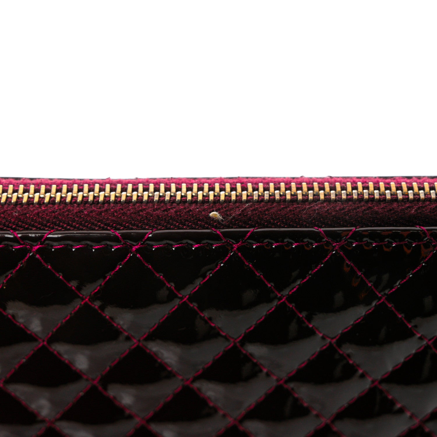 Chanel Patent Bi-Quilted Large Cosmetic Case Dark Red 7 of 8